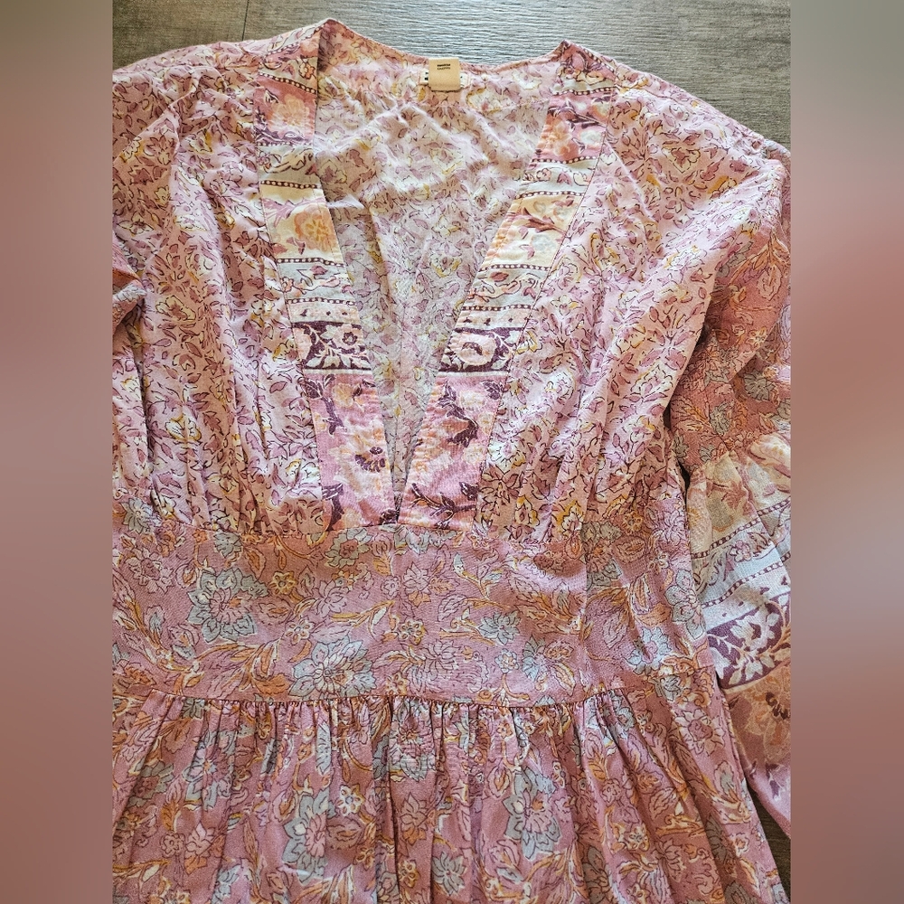 Billabong Cosmos Pink Floral Long Sleeve Maxi Dress - Picture 3 of 5